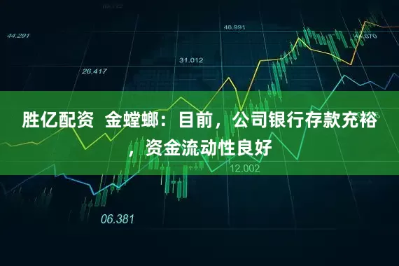 胜亿配资  金螳螂：目前，公司银行存款充裕，资金流动性良好